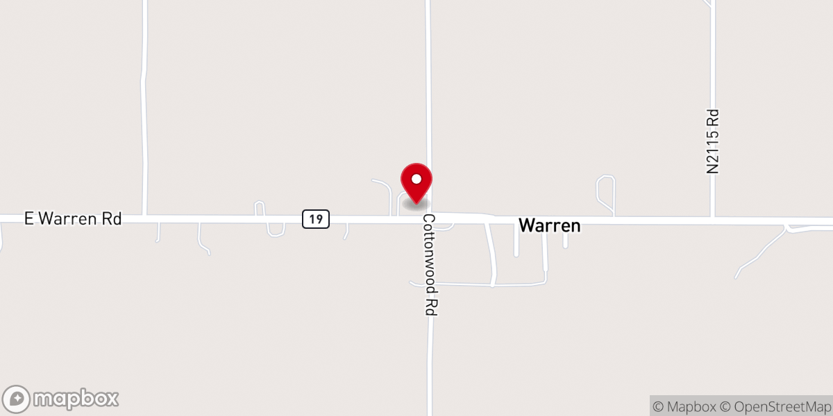 Map showing location of Warren Church of Christ
