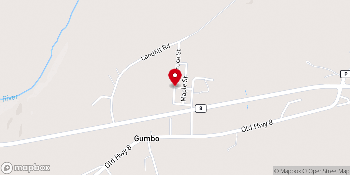 Map showing location of SPC Gumbo