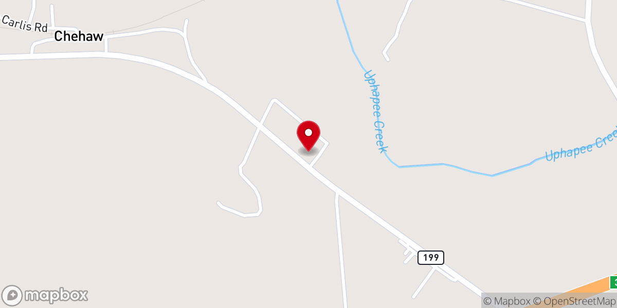 Map showing location of Chehaw AME Zion Church