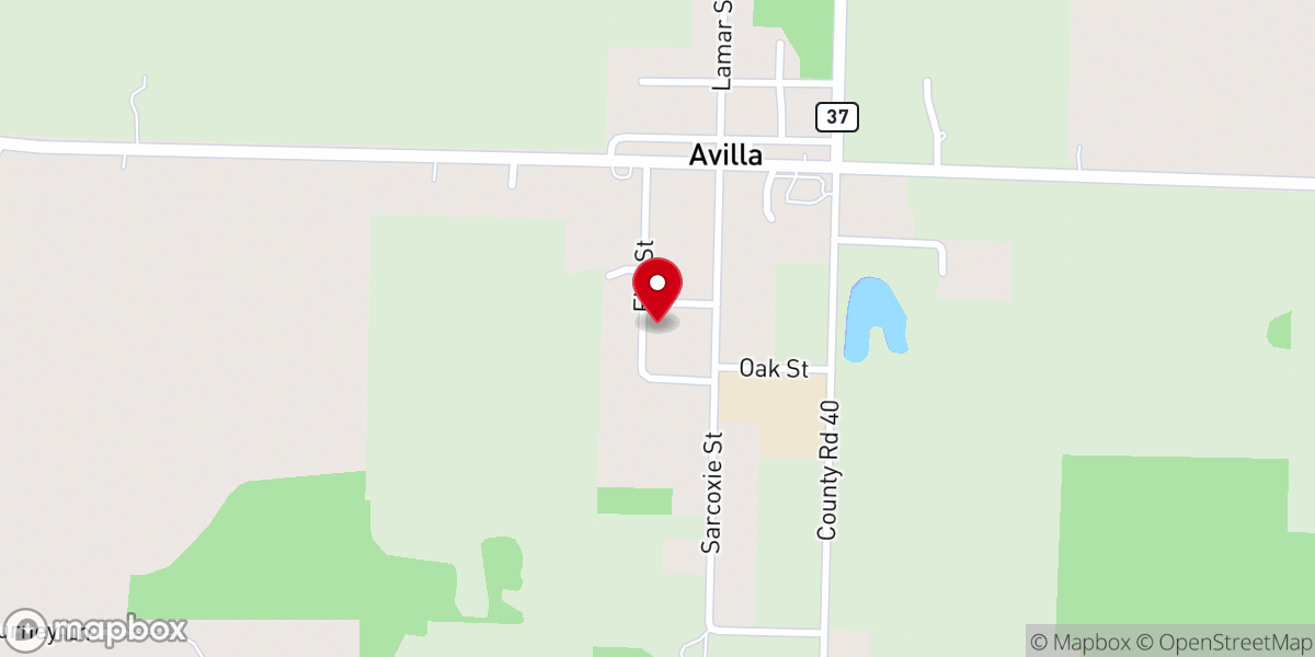 Map showing location of First Baptist Church