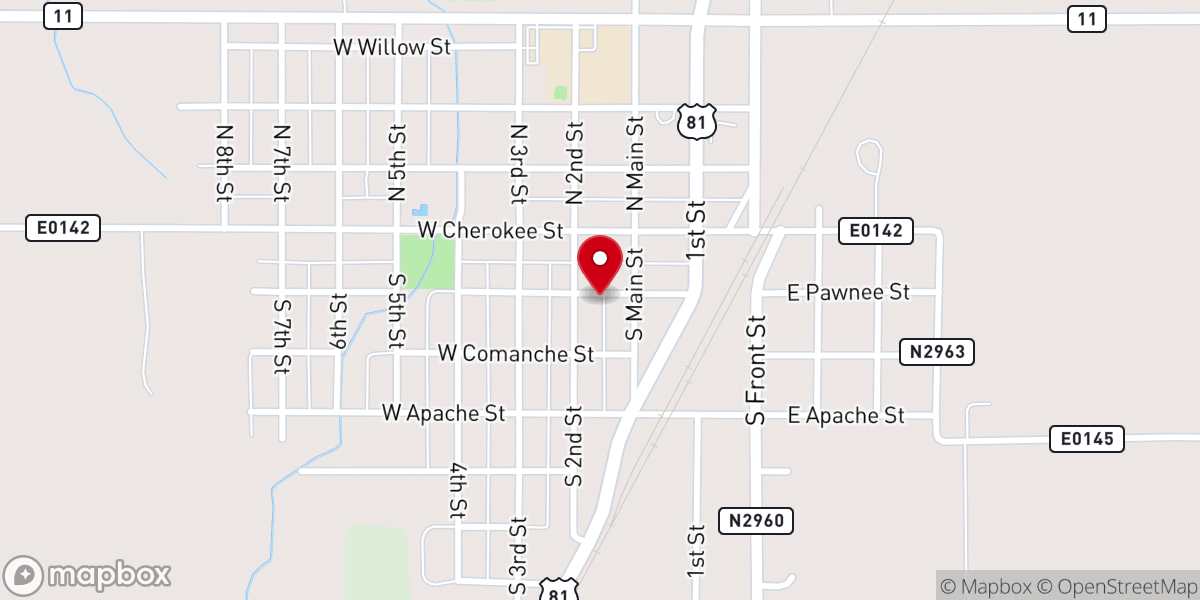 Map showing location of First Christian Church