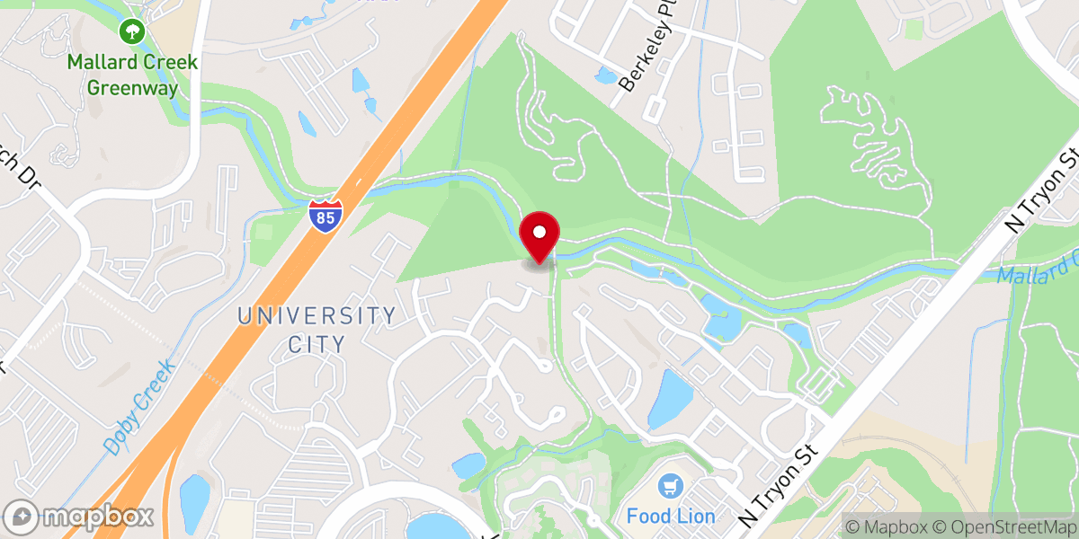 Map showing location of Mallard Creek Baptist Church Inc
