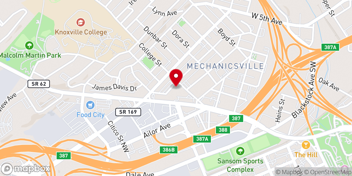 Map showing location of Clinton Chapel AME Zion Church