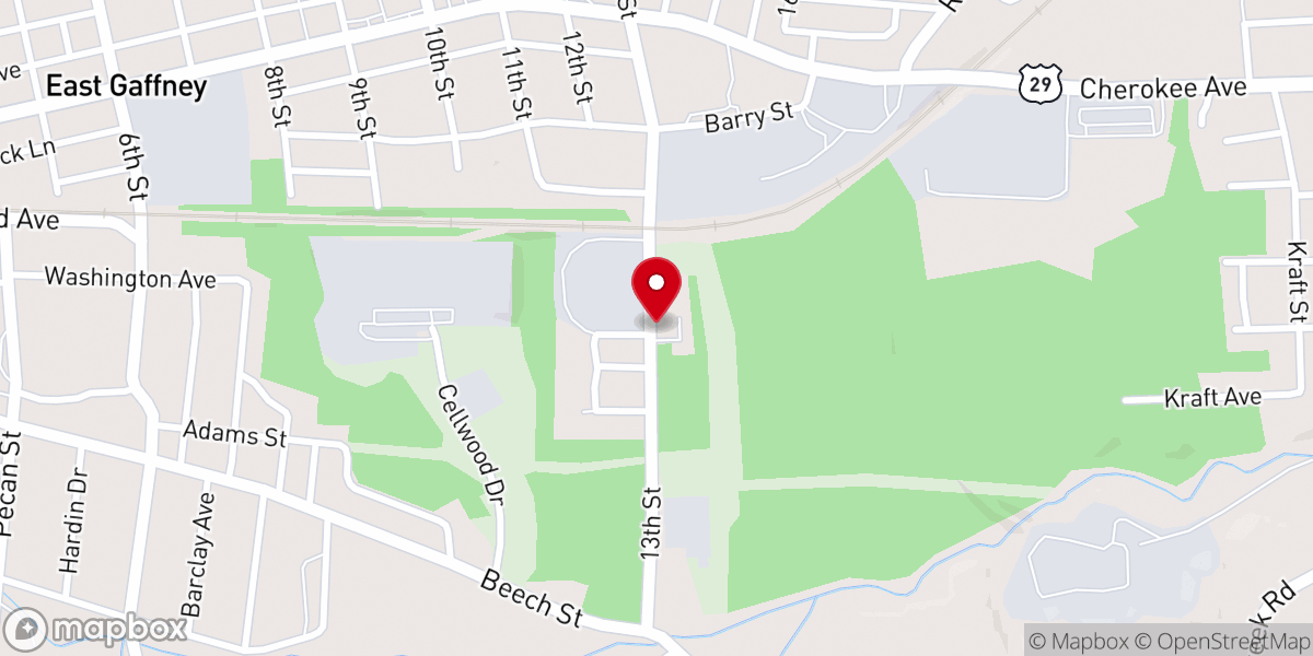Map showing location of New Hope Baptist Church