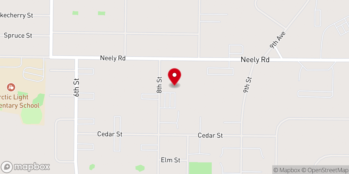 Map showing location of Southern Lights Chapel