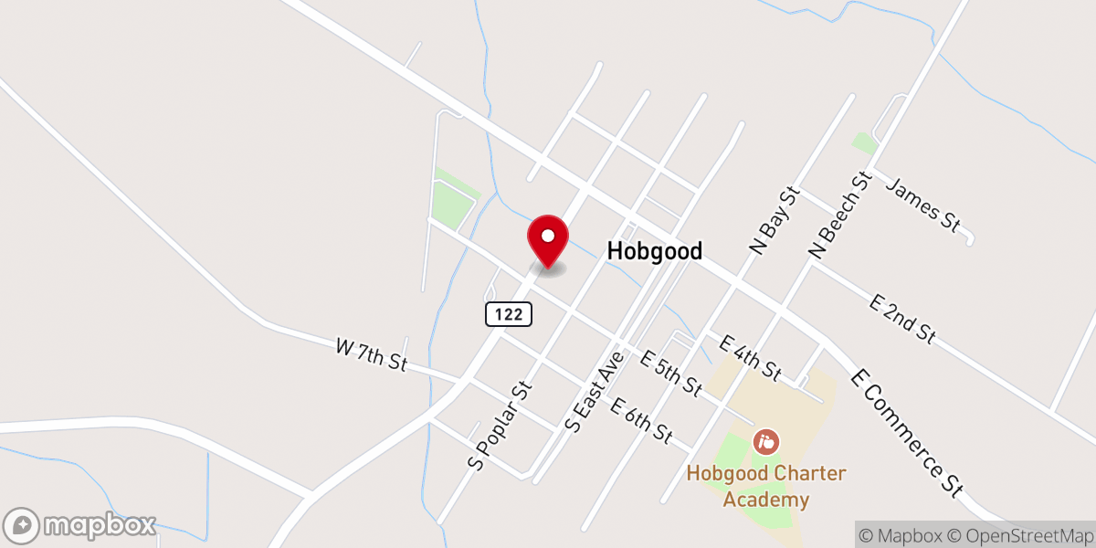 Map showing location of Hobgood United Methodist Church