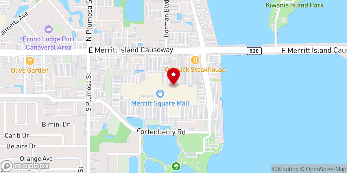 Map showing location of Merritt Square Mall