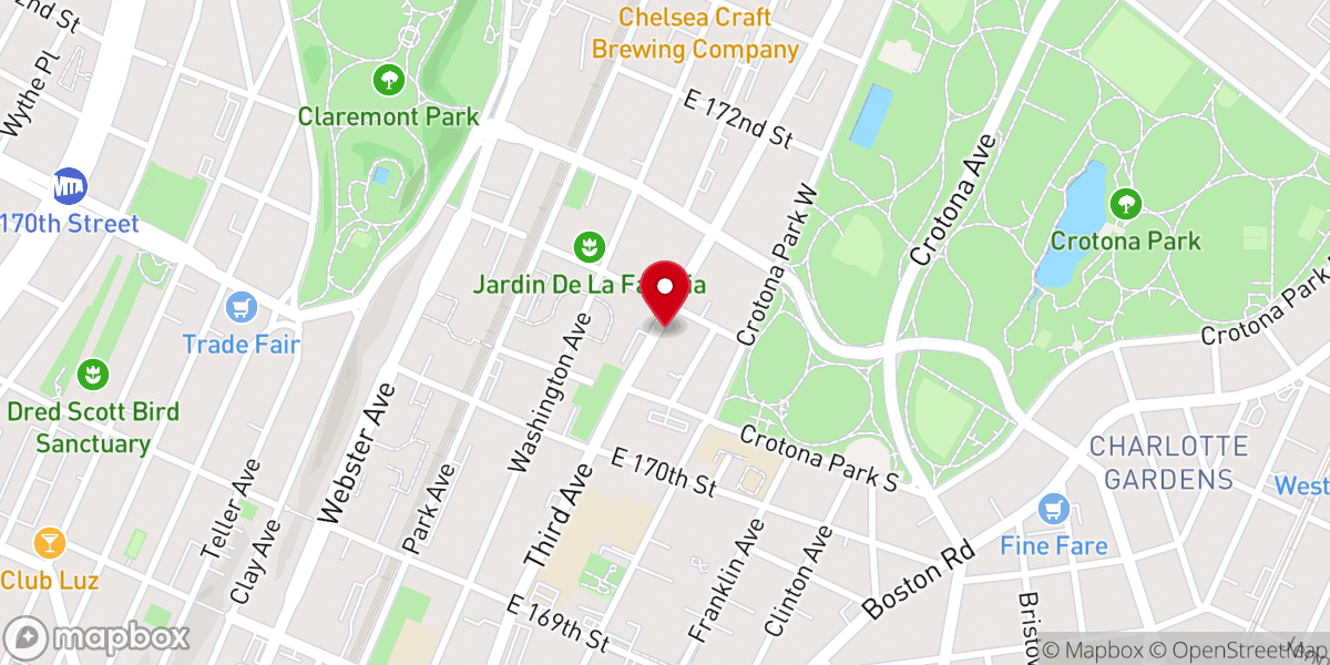 Map showing location of Holy Tabernacle Church