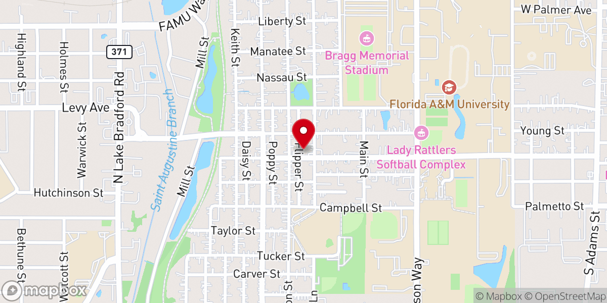 Map showing location of Flipper Chapel African Methodist Episcopal Church