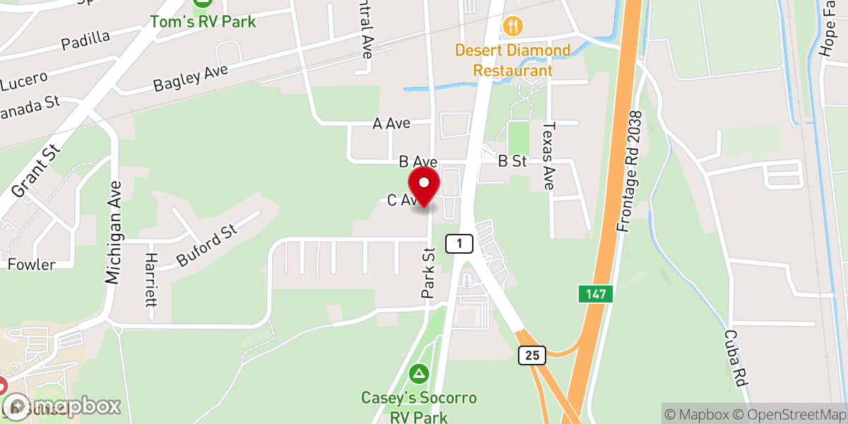 Map showing location of El Buen Pastor Church