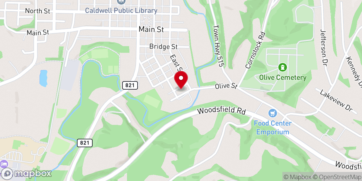 Map showing location of Caldwell First Church of the Nazarene