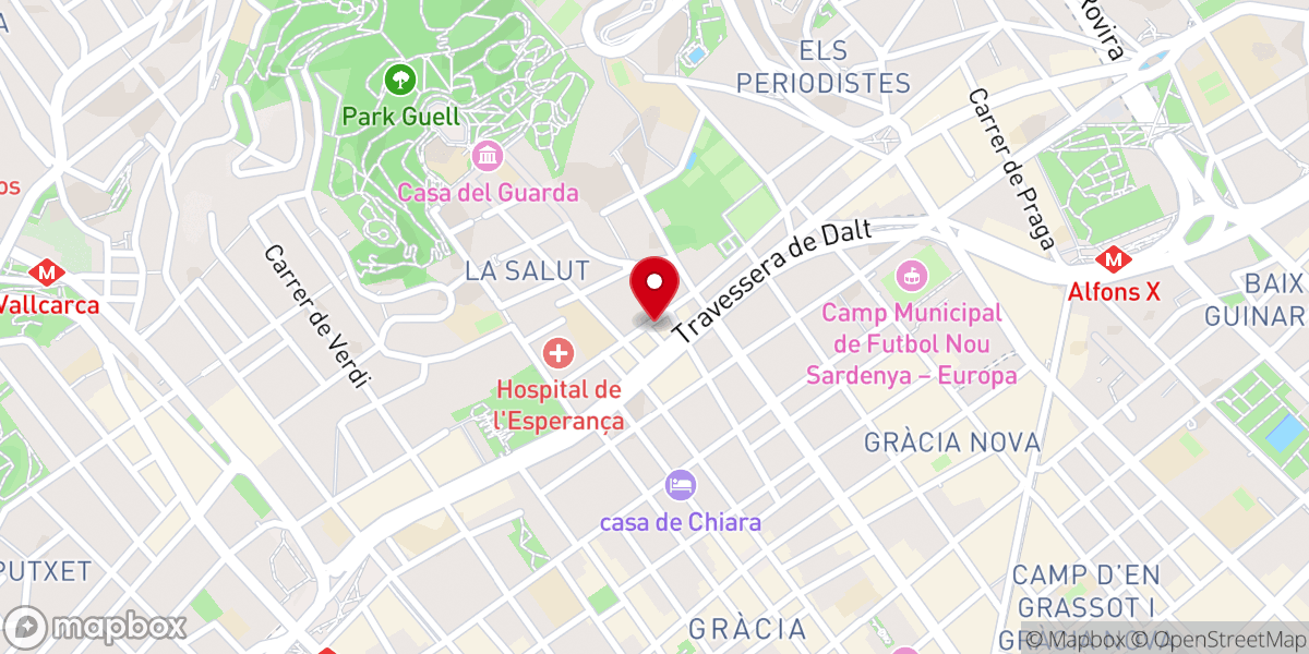 Map showing location of Parròquia Mare de Déu de La Salut (Tres de Gràcia)