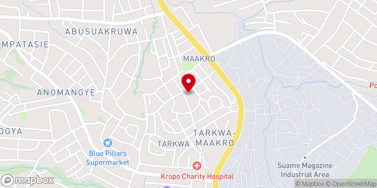 Map showing location of Maakro Presbyterian Church