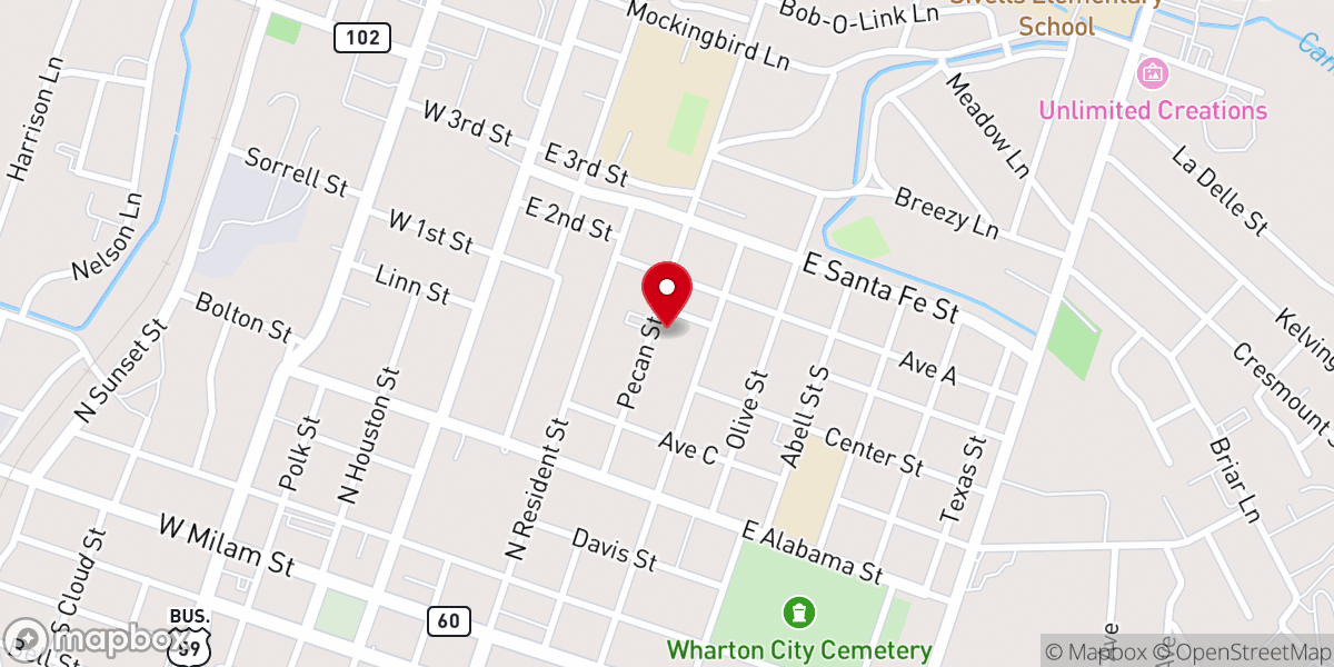 Map showing location of St John's Lutheran Church