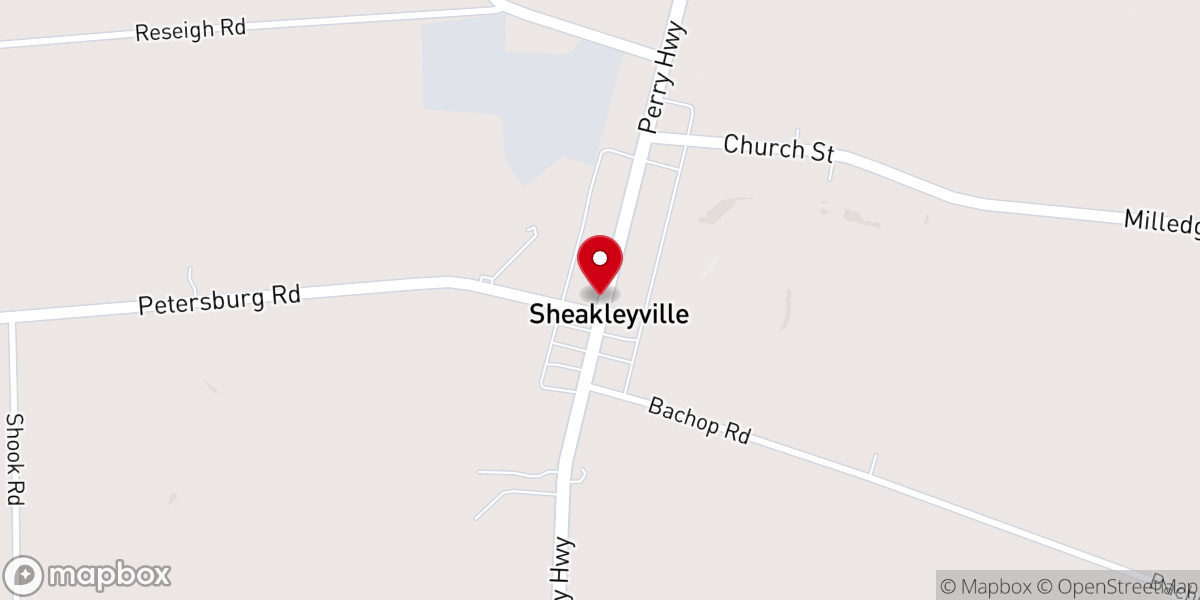 Map showing location of Presbyterian Church