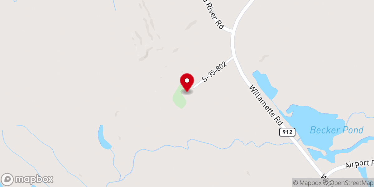Map showing location of Saw Mill Baptist Church