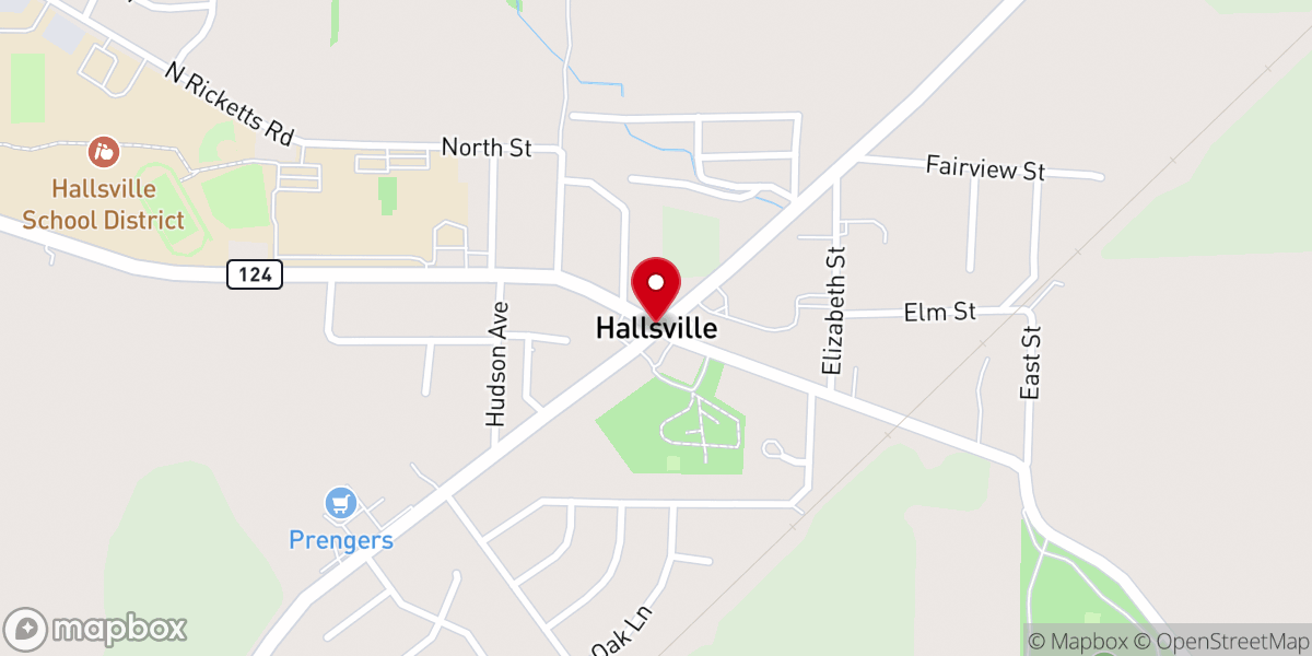Map showing location of Hallsville