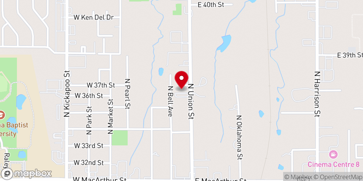 Map showing location of Saint John Lutheran Church