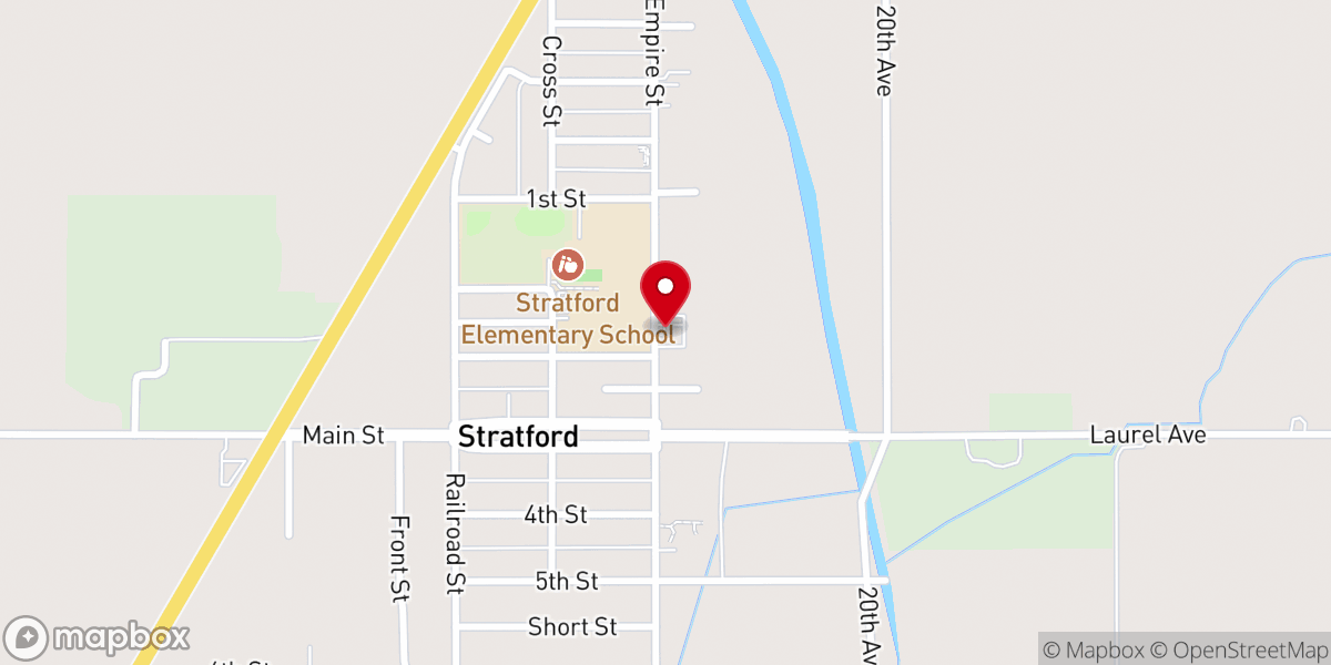 Map showing location of St. Joseph Catholic Church