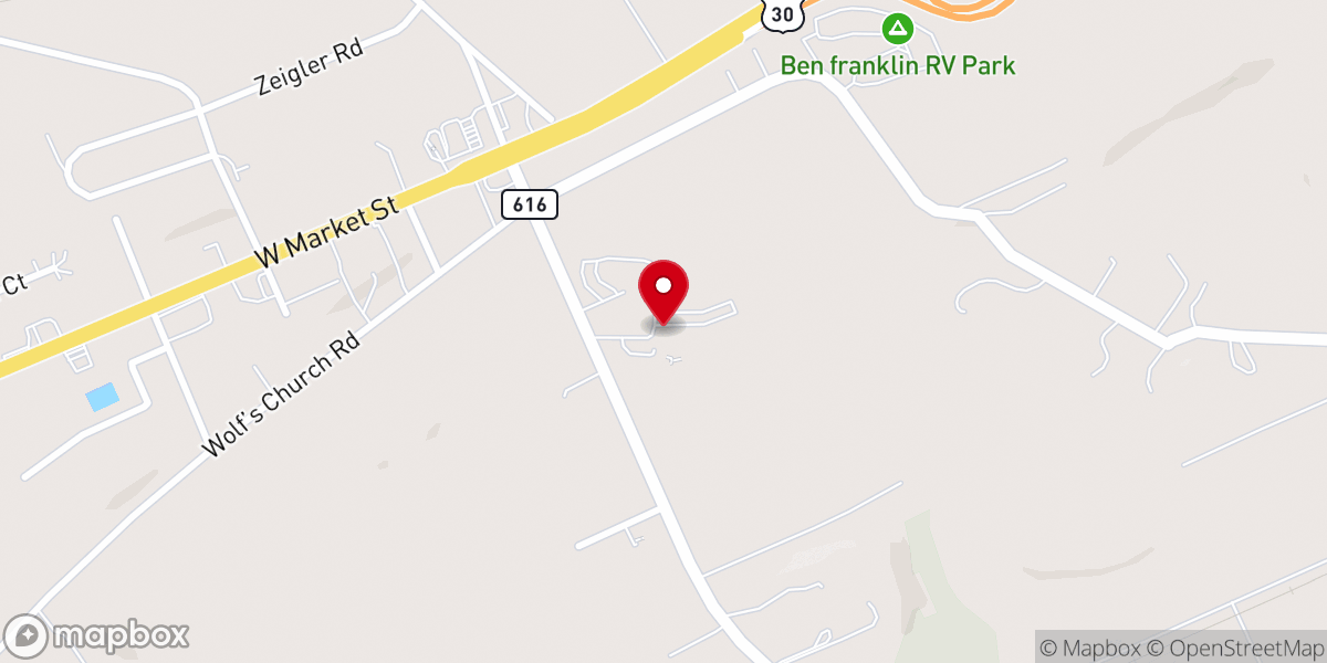 Map showing location of St. Paul Lutheran Church
