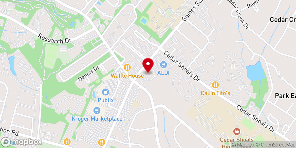 Map showing location of Covenant Presbyterian Church