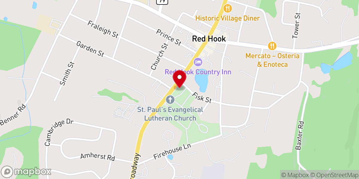 Map showing location of St Paul's Parish Hall