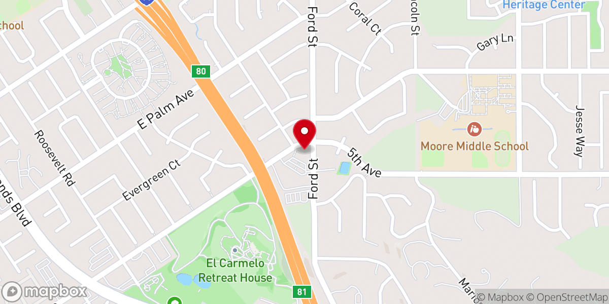 Map showing location of Hope Center
