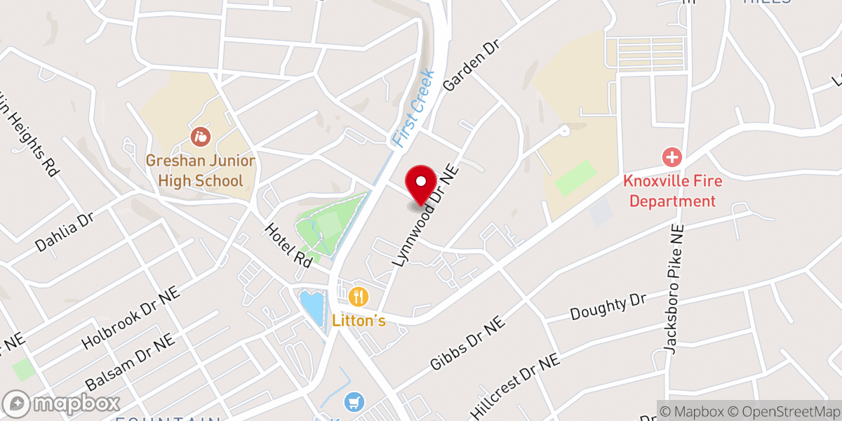 Map showing location of Central Baptist Church