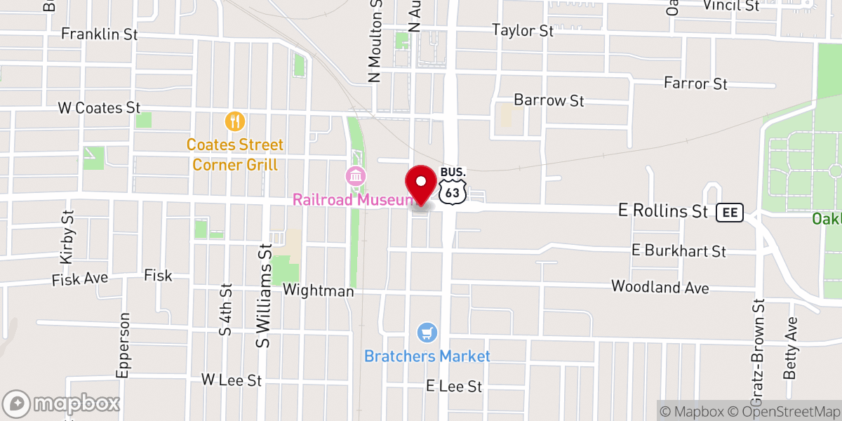 Map showing location of Coyote Hill Foster Care Ministries - Moberly Community
