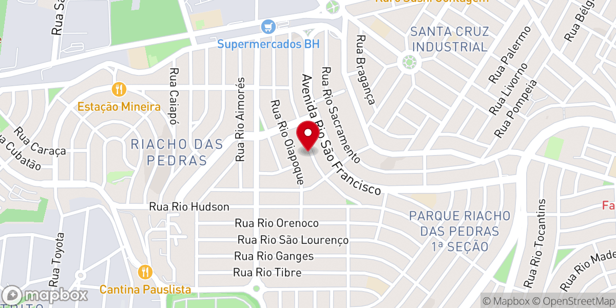 Map showing location of Primeira Igreja Batista do Bairro Novo Riacho