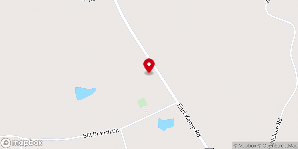 Map showing location of Marietta Freewill Baptist Church
