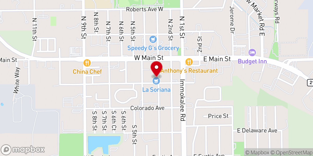 Map showing location of Iglesia Universal