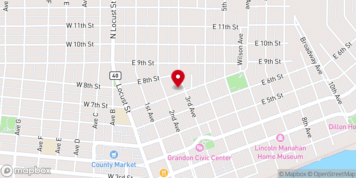 Map showing location of St. John's Evangelical Lutheran Church