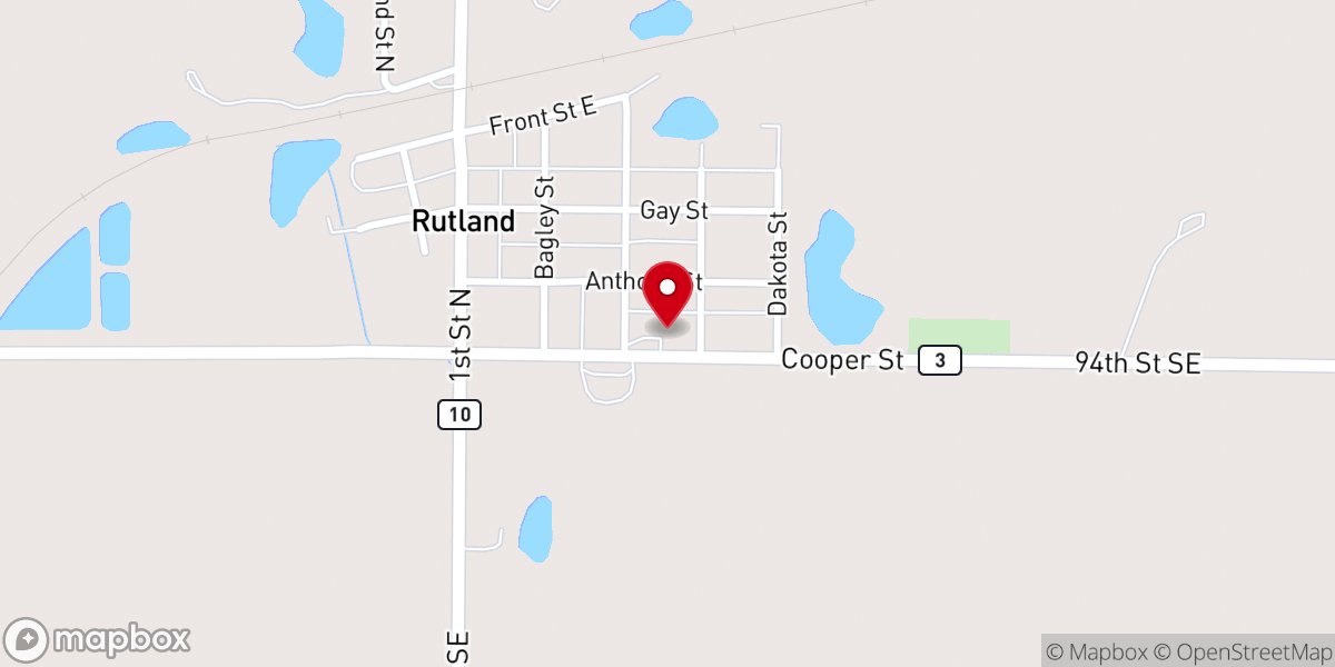 Map showing location of Nordland Lutheran Church