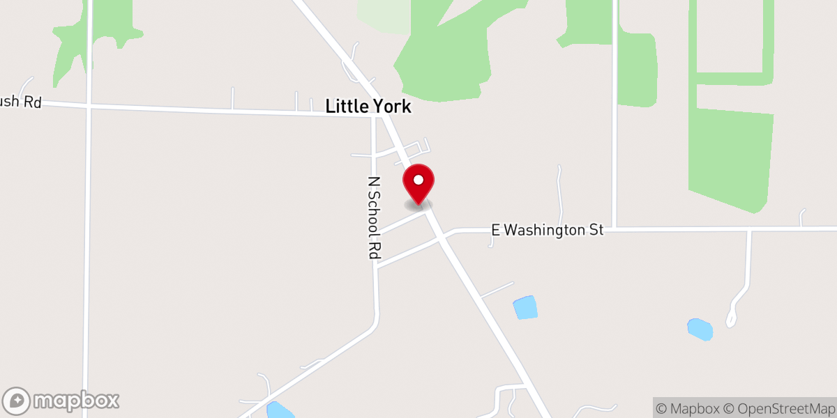 Map showing location of Little York United Methodist Church