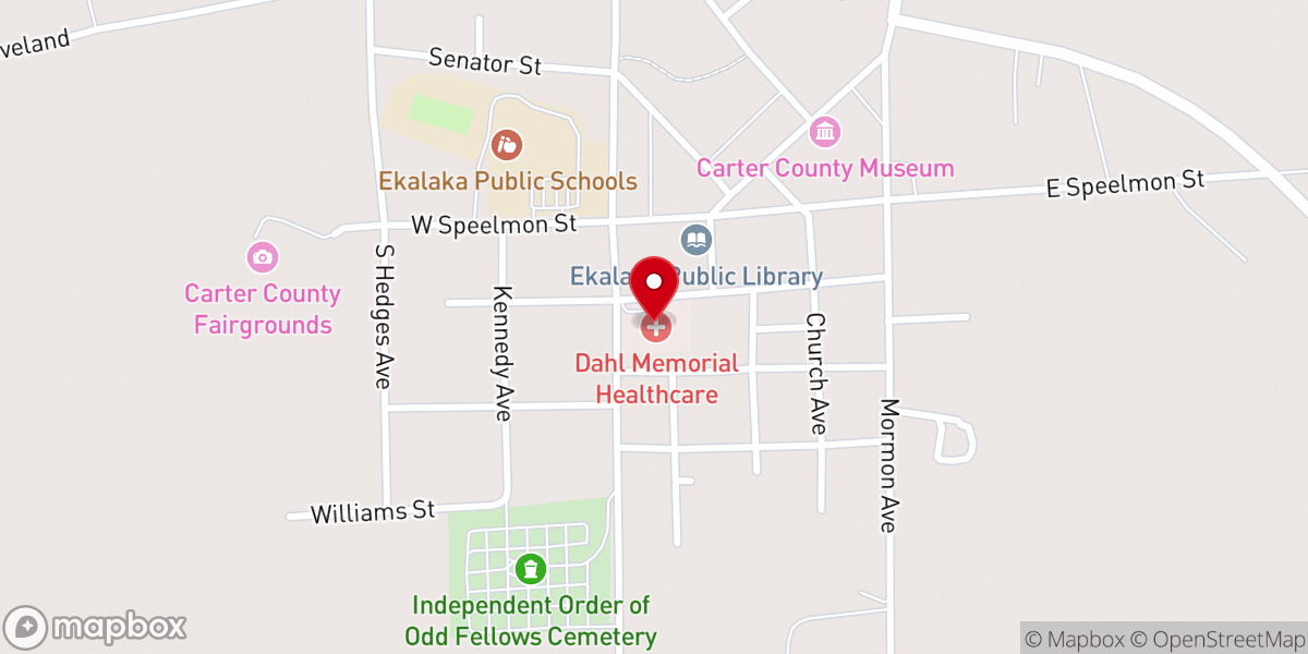 Map showing location of Dahl Memorial Healthcare