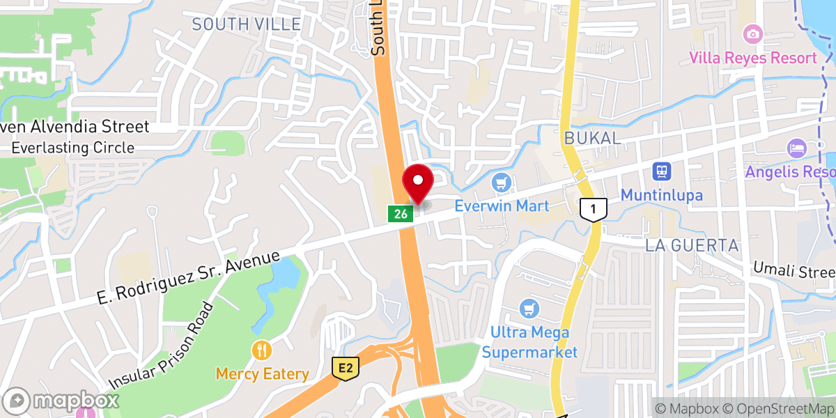 Map showing location of Muntinlupa Christian Church