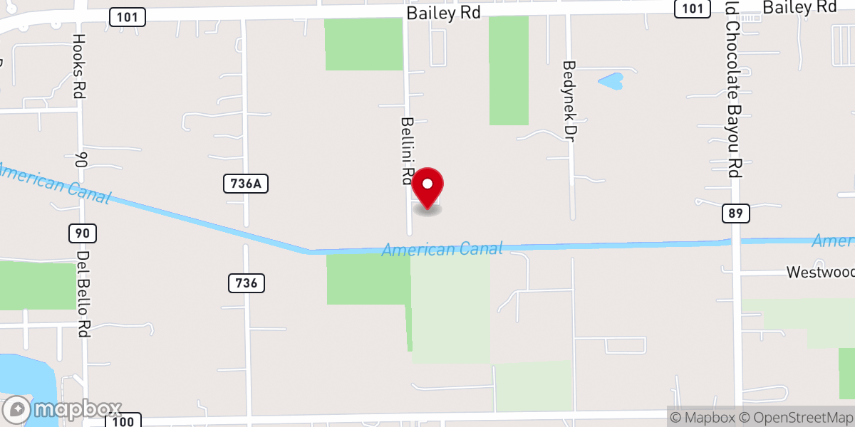 Map showing location of Bethel Worship Center