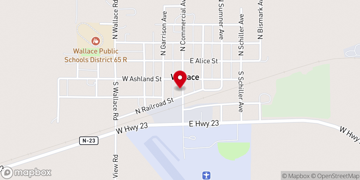 Map showing location of Wallace Community Church