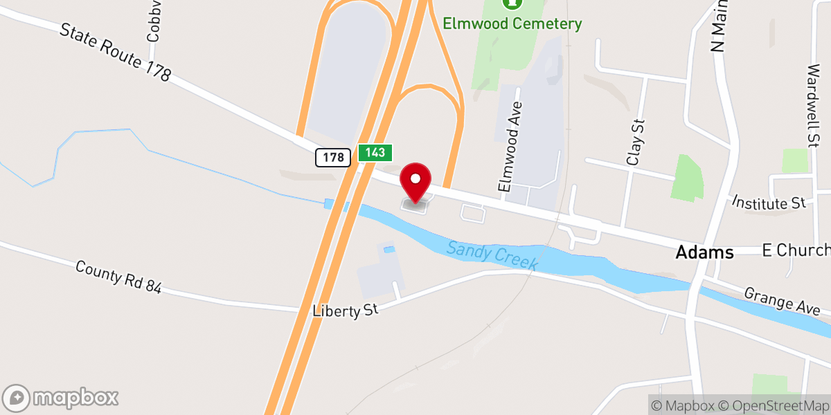 Map showing location of McDonald's