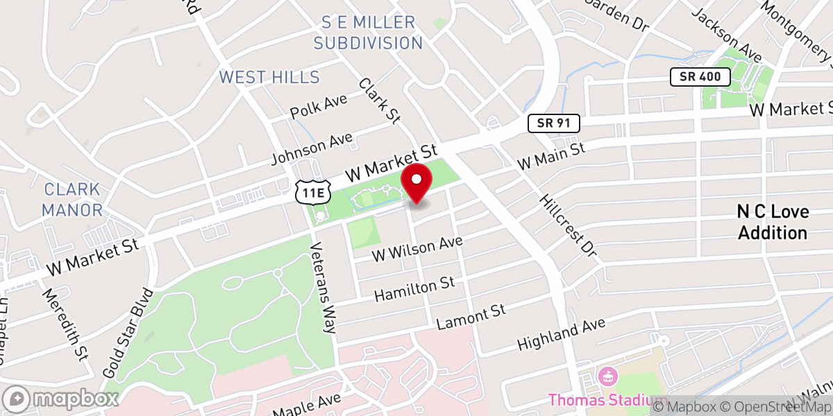 Map showing location of Church of Jesus