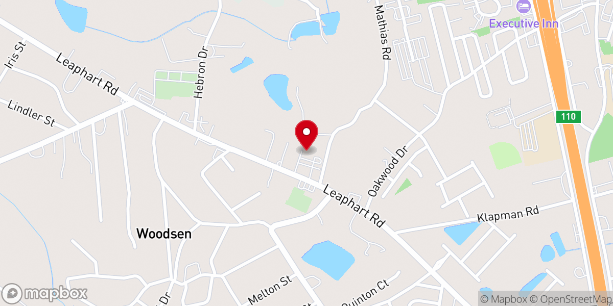 Map showing location of Pineview Baptist Church