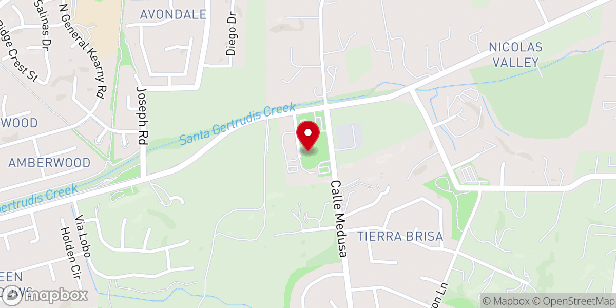 Map showing location of Calvary Baptist Church