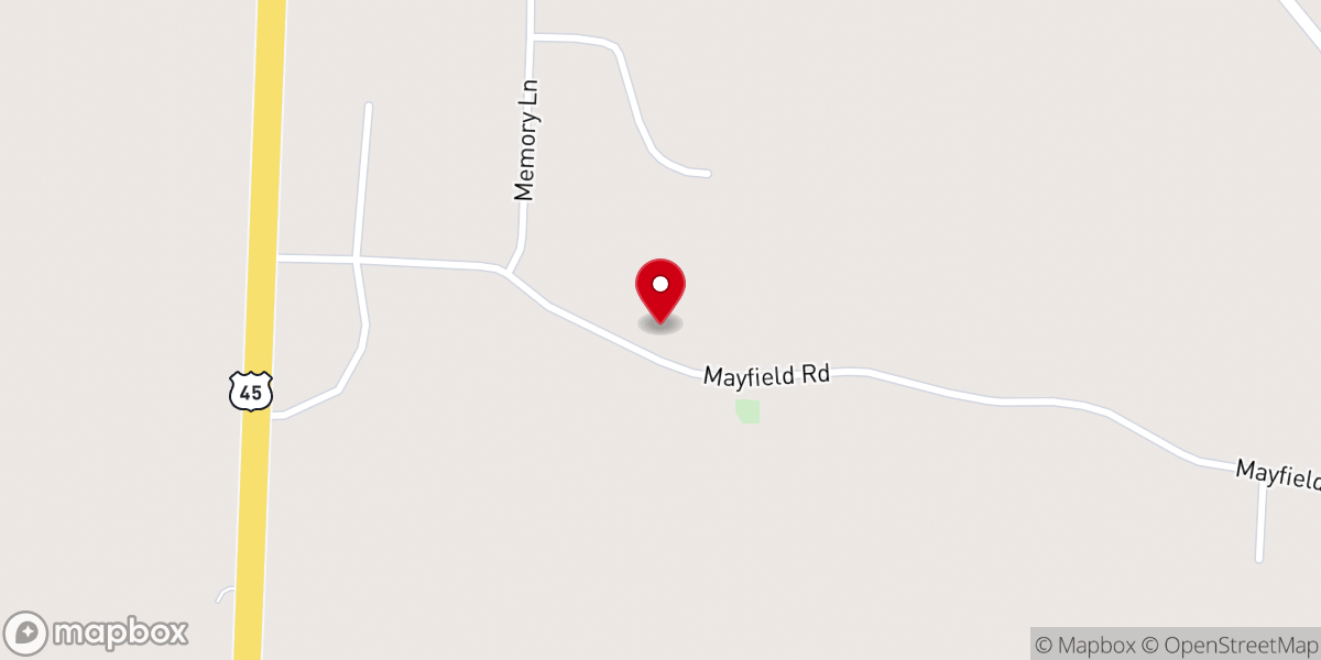 Map showing location of Harmony Church