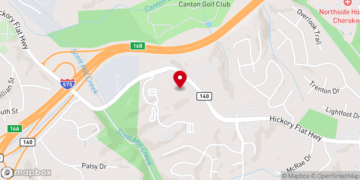 Map showing location of Canton Church of Christ