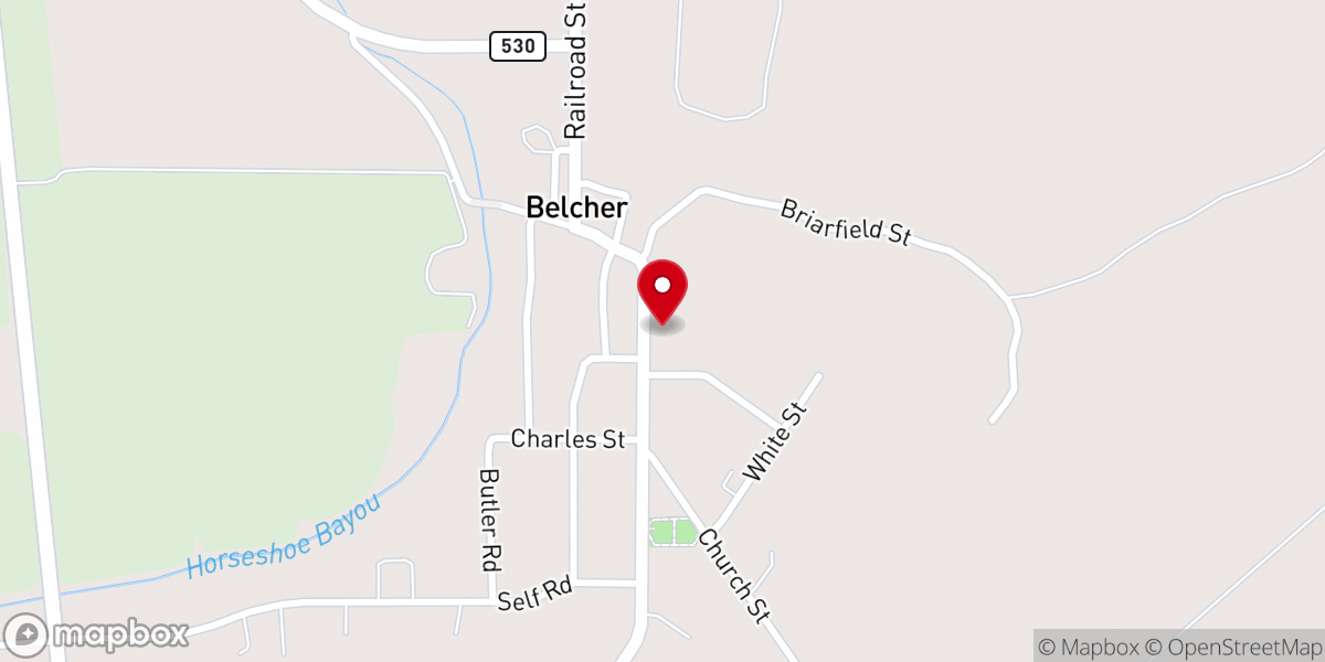Map showing location of Belcher-Dixie Presbyterian Church
