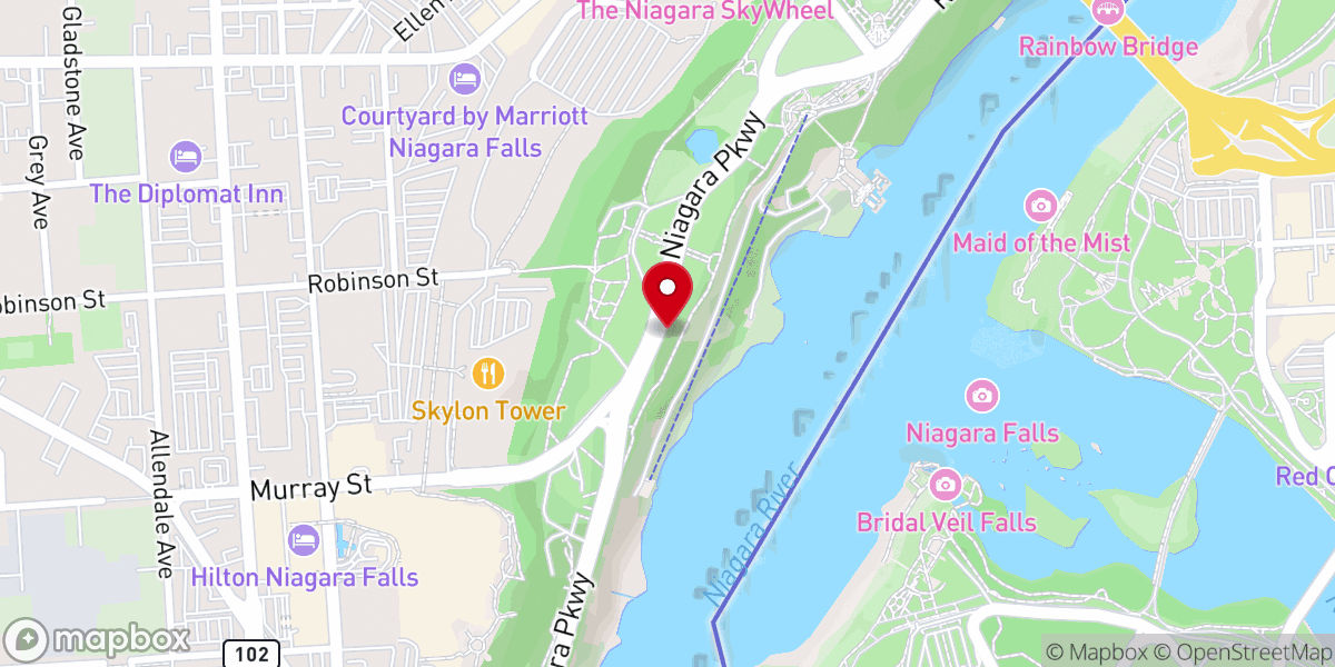 Map showing location of Niagara Viewing CANADA Side