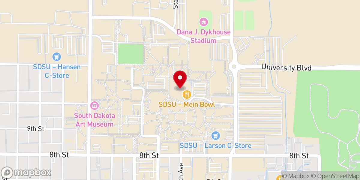 Map showing location of Equip Campus Ministries