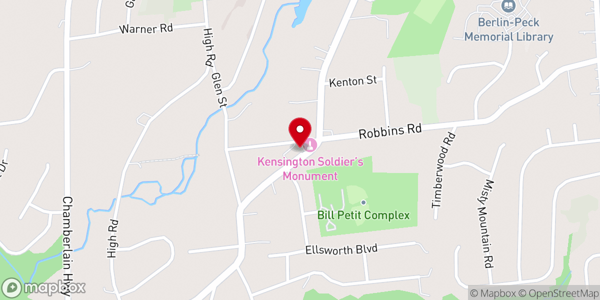 Map showing location of Kensington Congregational Church
