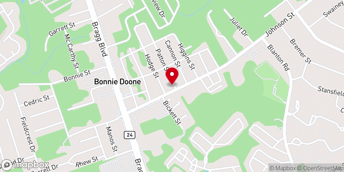 Map showing location of Bethel Baptist Church